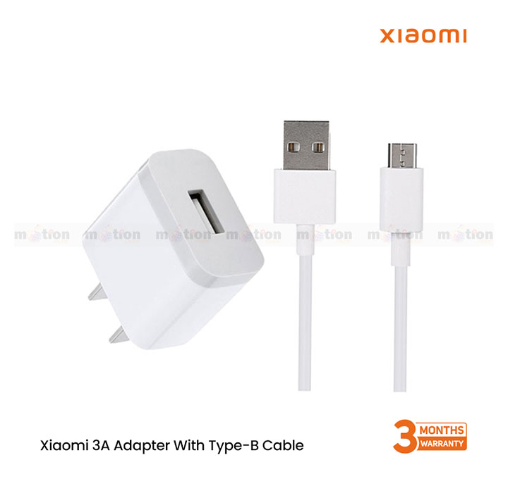 Xiaomi 3A Charger With Micro USB Cable - White