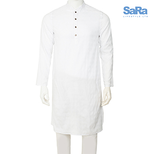 SaRa Men's Panjabi (TMP598-White )