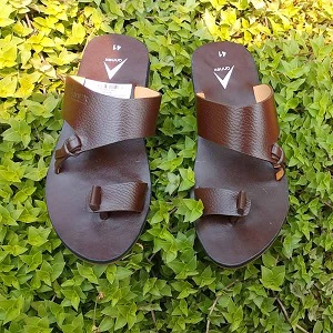 Chocolate Color Leather Angta Sandal for Men