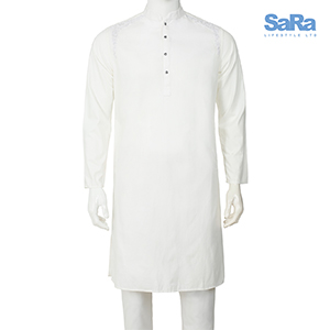 SaRa Men's Panjabi (TMP613-White )