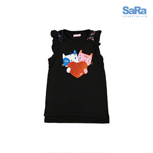 SaRa Girls Toddler Tops (GTSH20-Black )