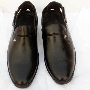 Black Color Leather Sandal For Men