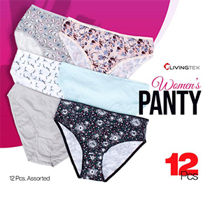 12 Pc's Assorted/ Random Design Soft Underwear for Women