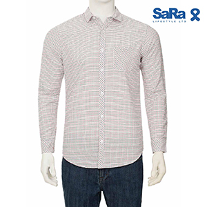 SaRa Men's Casual Shirt (MCS881WC-BLUE & RED CHECK)