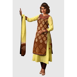 Cotton Printed & Embroidered Salwar Kameez