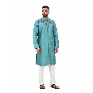 Dupion Silk Karchupi Ornamented Sherwani